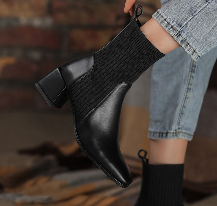 Dallas Bota Feminina Texana Western Cano Curto com Malha - Preto