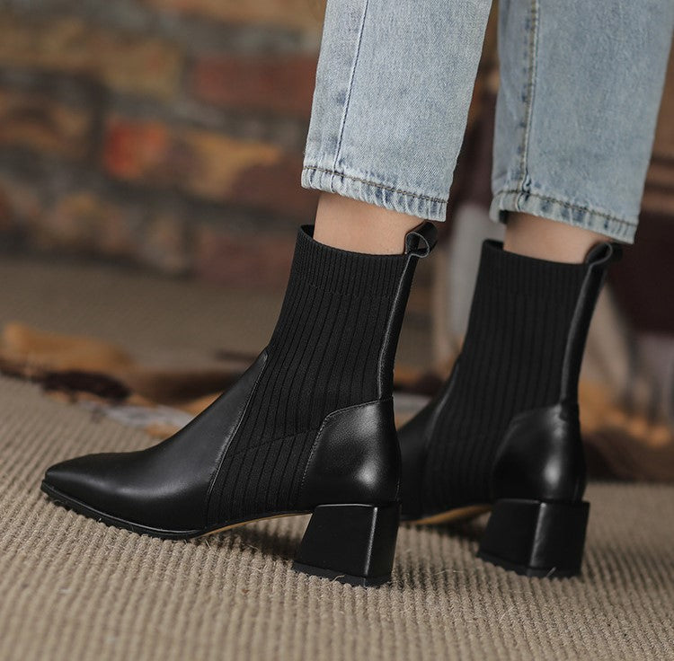 Dallas Bota Feminina Texana Western Cano Curto com Malha - Preto