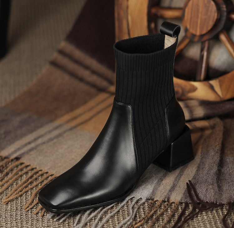 Dallas Bota Feminina Texana Western Cano Curto com Malha - Preto