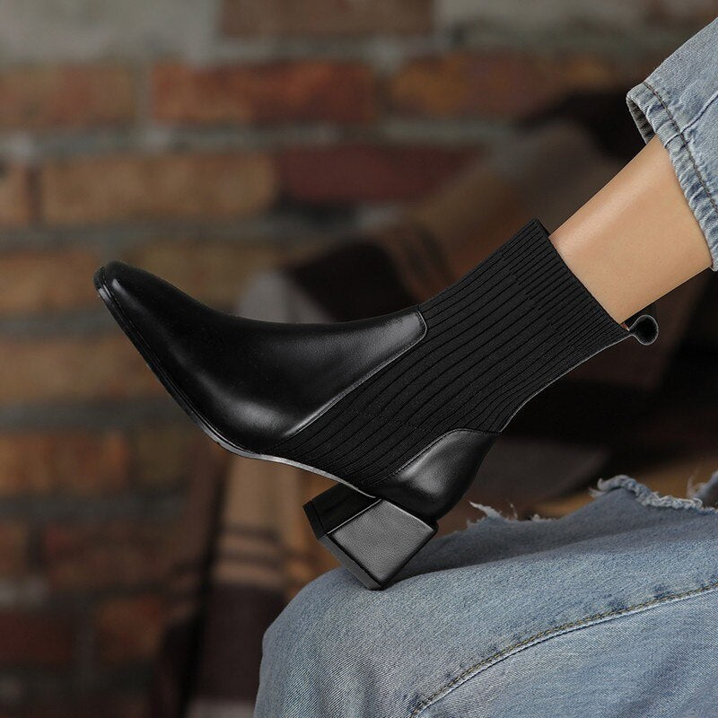 Dallas Bota Feminina Texana Western Cano Curto com Malha - Preto