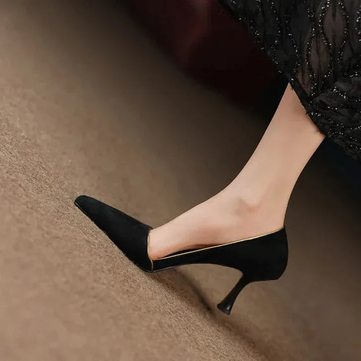 Marselha Sapato Feminino Salto Alto De Bico Fino - Preto