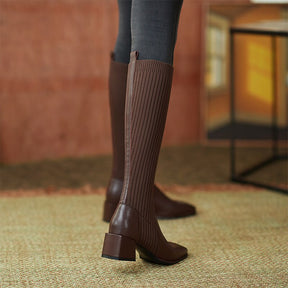 Dallas Bota Feminina Texana Western Cano Longo com Malha - Marrom