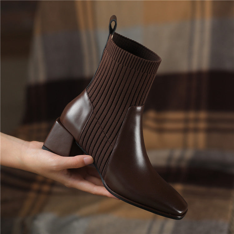 Dallas Bota Feminina Texana Western Cano Curto com Malha - Marrom