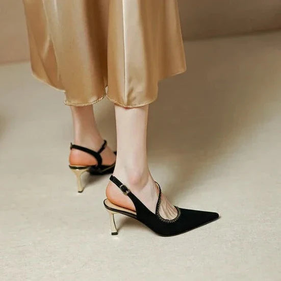 Amalfi Sapato Salto Alto Feminino De Bico Fino - Preto