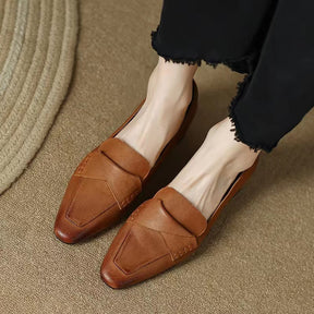 Oxford Sapato Feminino de Couro - Marrom
