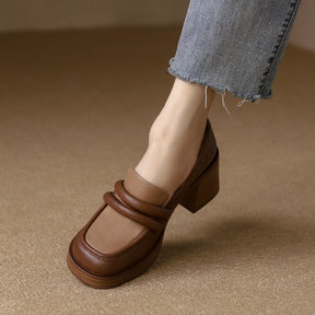 Virginia Mocassim Feminino com Salto - Marrom