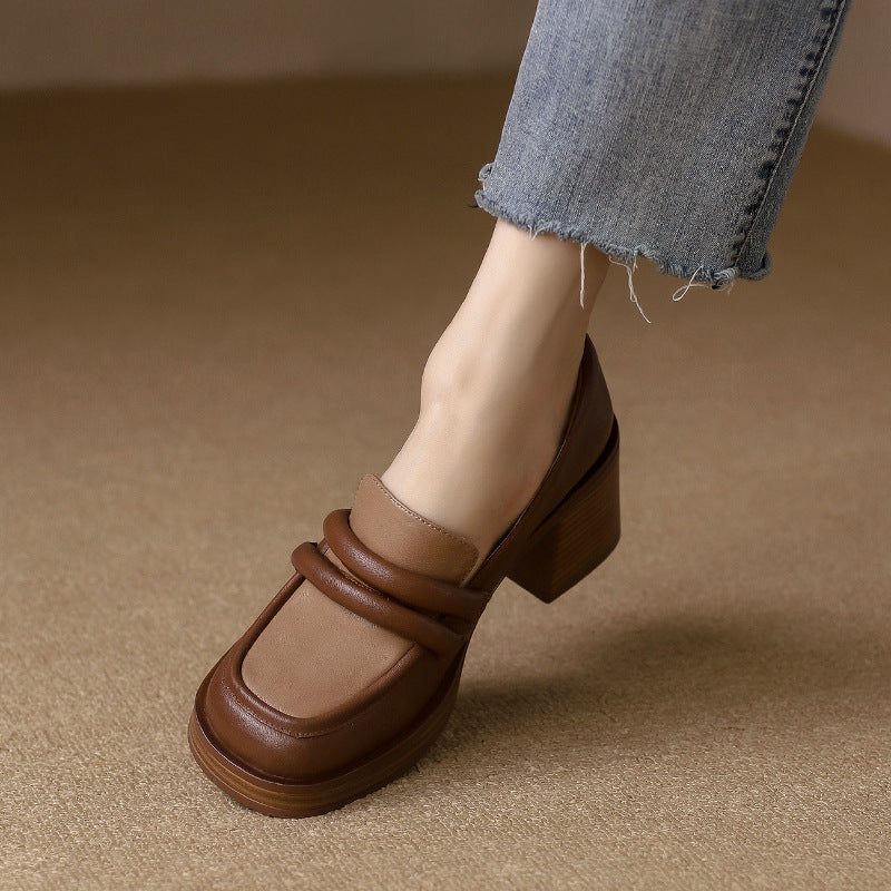 Virginia Mocassim Feminino com Salto - Marrom