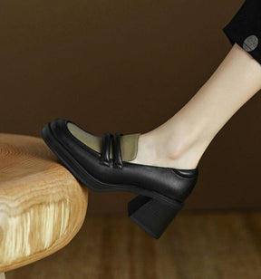 Virginia Mocassim Feminino com Salto - Preto
