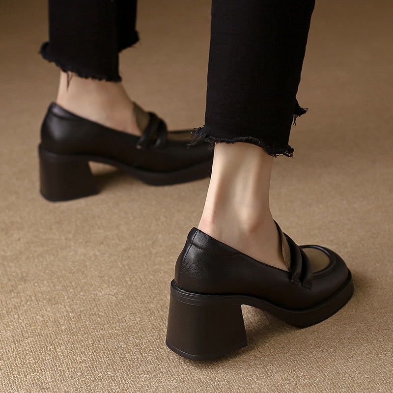 Virginia Mocassim Feminino com Salto - Preto