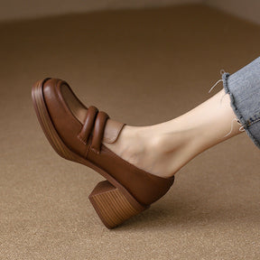 Virginia Mocassim Feminino com Salto - Marrom