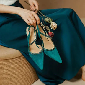 Amalfi Sapato Salto Alto Feminino De Bico Fino - Azul