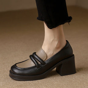 Virginia Mocassim Feminino com Salto - Preto